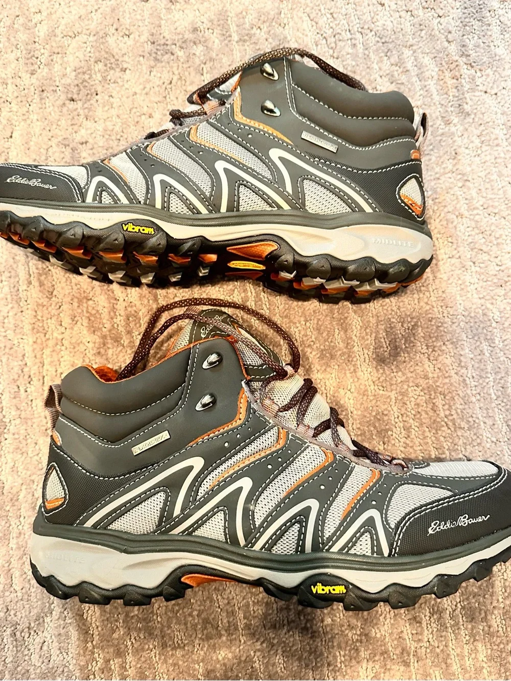 Eddie Bauer Gray and Orange Trail Hiking Shoes